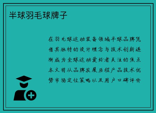 半球羽毛球牌子